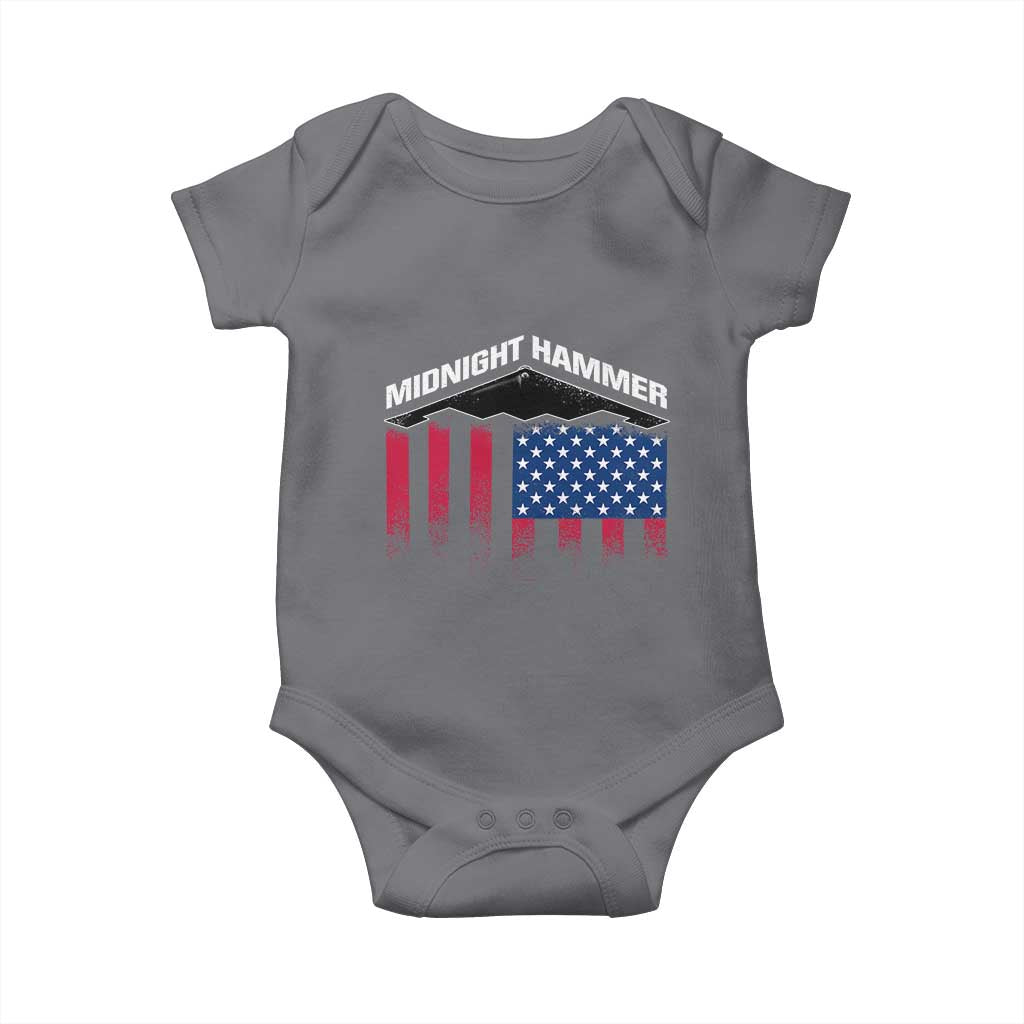 Operation Midnight Hammer Baby Onesie Tactical Warfare Jets Bombers Military American Flag