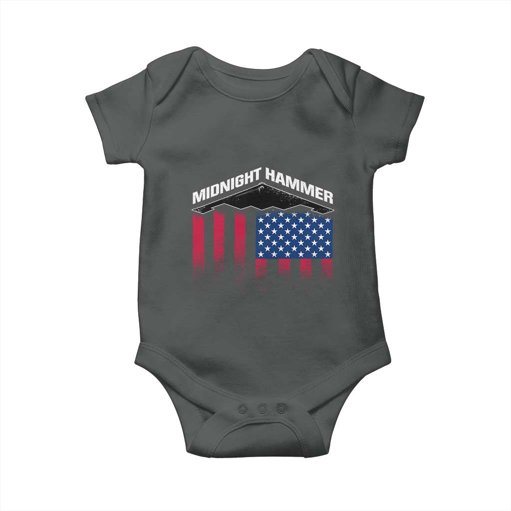 Operation Midnight Hammer Baby Onesie Tactical Warfare Jets Bombers Military American Flag