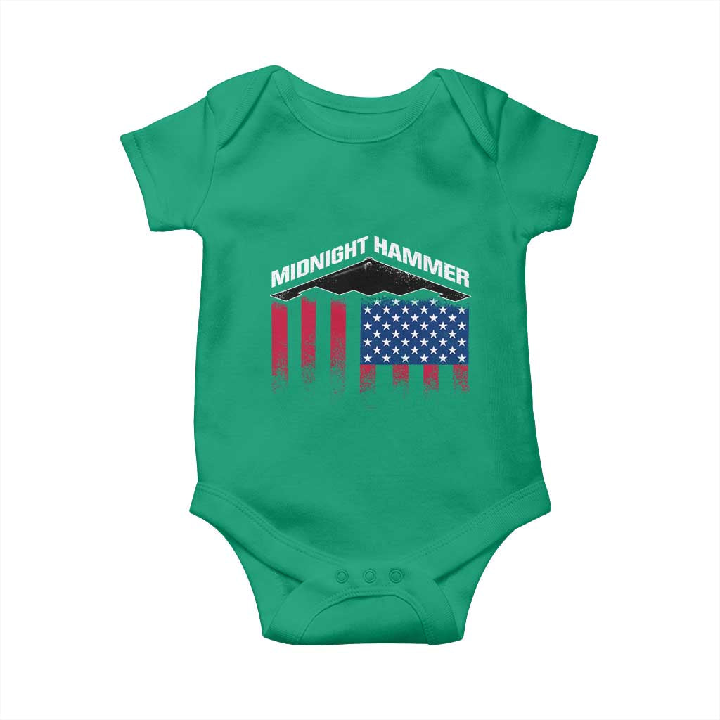 Operation Midnight Hammer Baby Onesie Tactical Warfare Jets Bombers Military American Flag