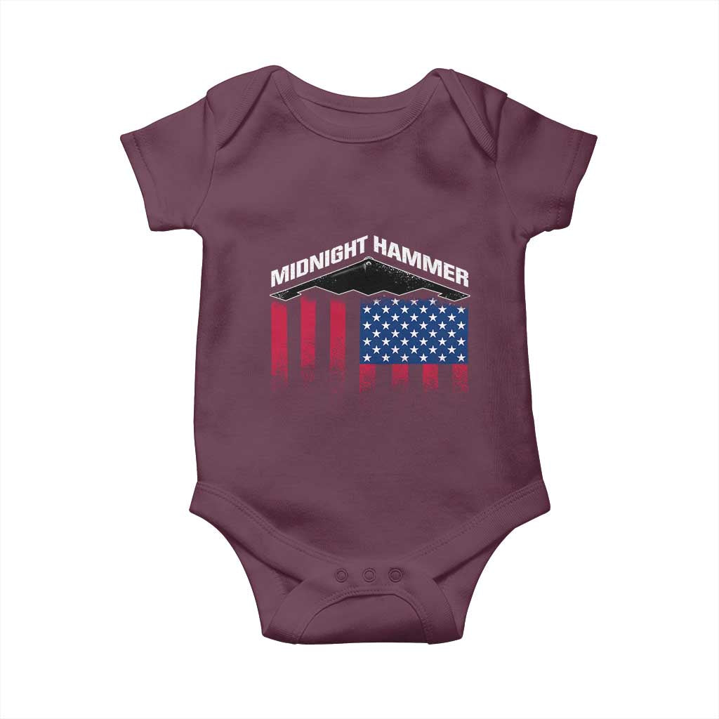 Operation Midnight Hammer Baby Onesie Tactical Warfare Jets Bombers Military American Flag
