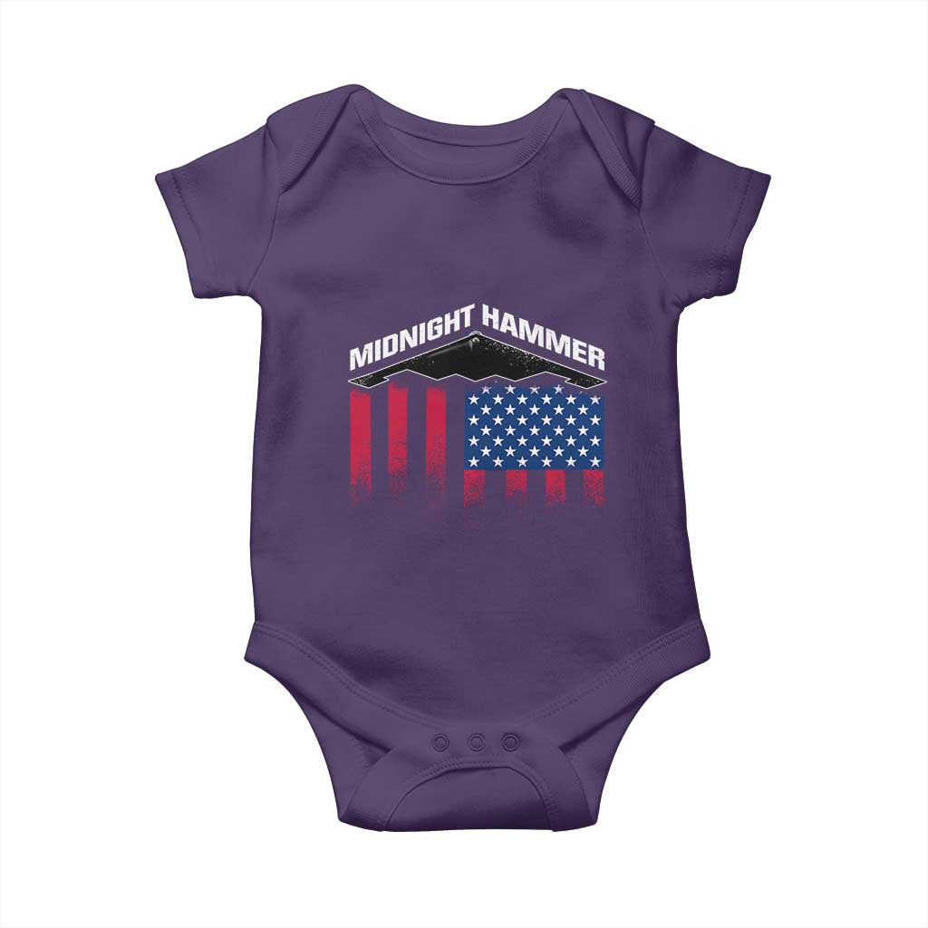Operation Midnight Hammer Baby Onesie Tactical Warfare Jets Bombers Military American Flag