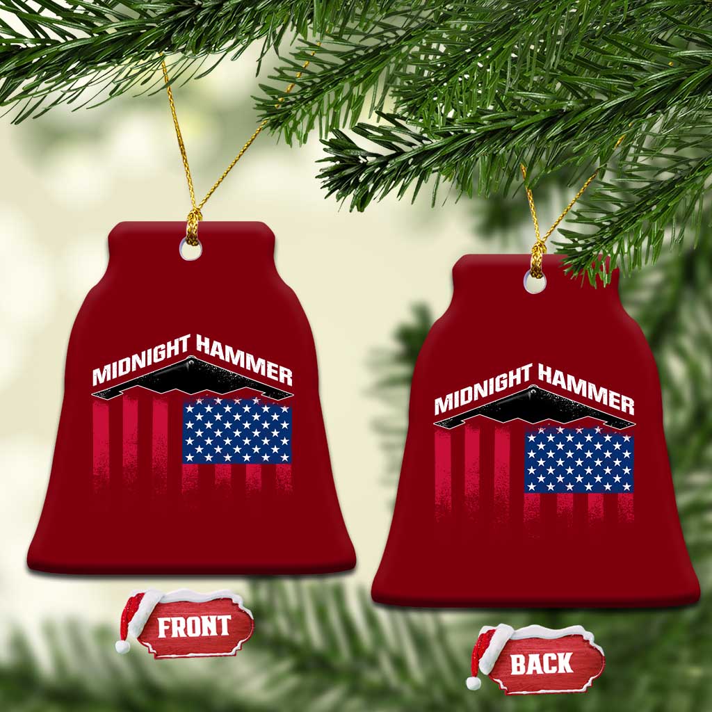 Operation Midnight Hammer Ceramic Ornament Tactical Warfare Jets Bombers Military American Flag