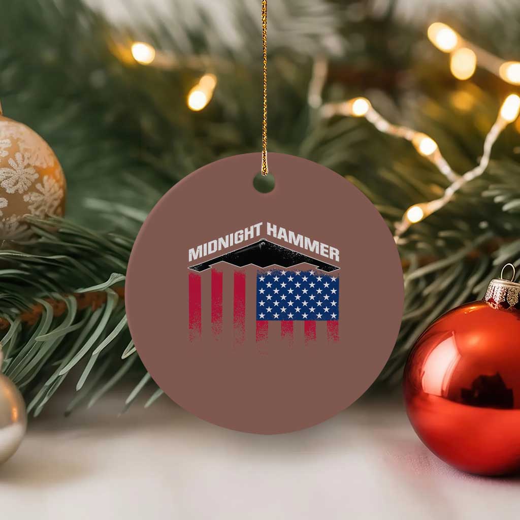 Operation Midnight Hammer Ceramic Ornament Tactical Warfare Jets Bombers Military American Flag