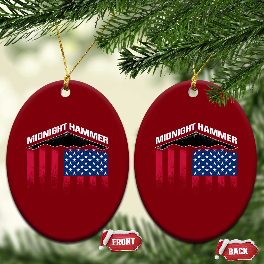 Operation Midnight Hammer Ceramic Ornament Tactical Warfare Jets Bombers Military American Flag