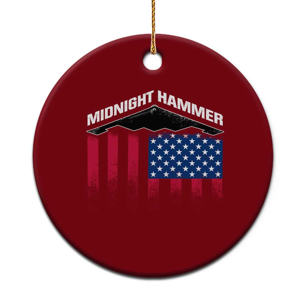Operation Midnight Hammer Ceramic Ornament Tactical Warfare Jets Bombers Military American Flag