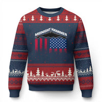 Operation Midnight Hammer Ugly Christmas Sweater Tactical Warfare Jets Bombers Military American Flag