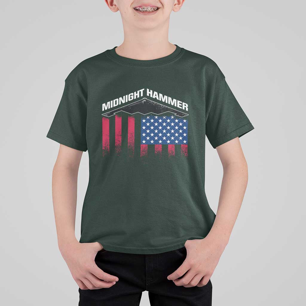 Operation Midnight Hammer T Shirt For Kid Tactical Warfare Jets Bombers Military American Flag