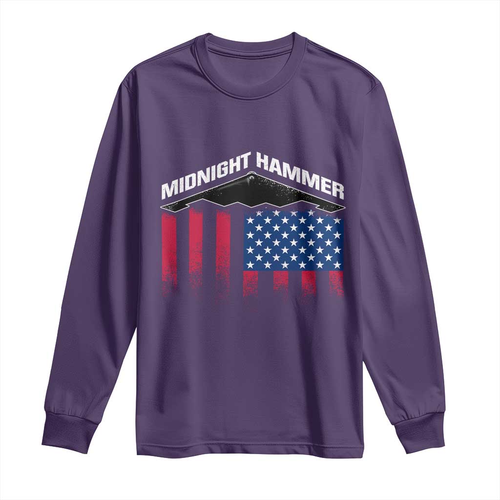Operation Midnight Hammer Long Sleeve Shirt Tactical Warfare Jets Bombers Military American Flag