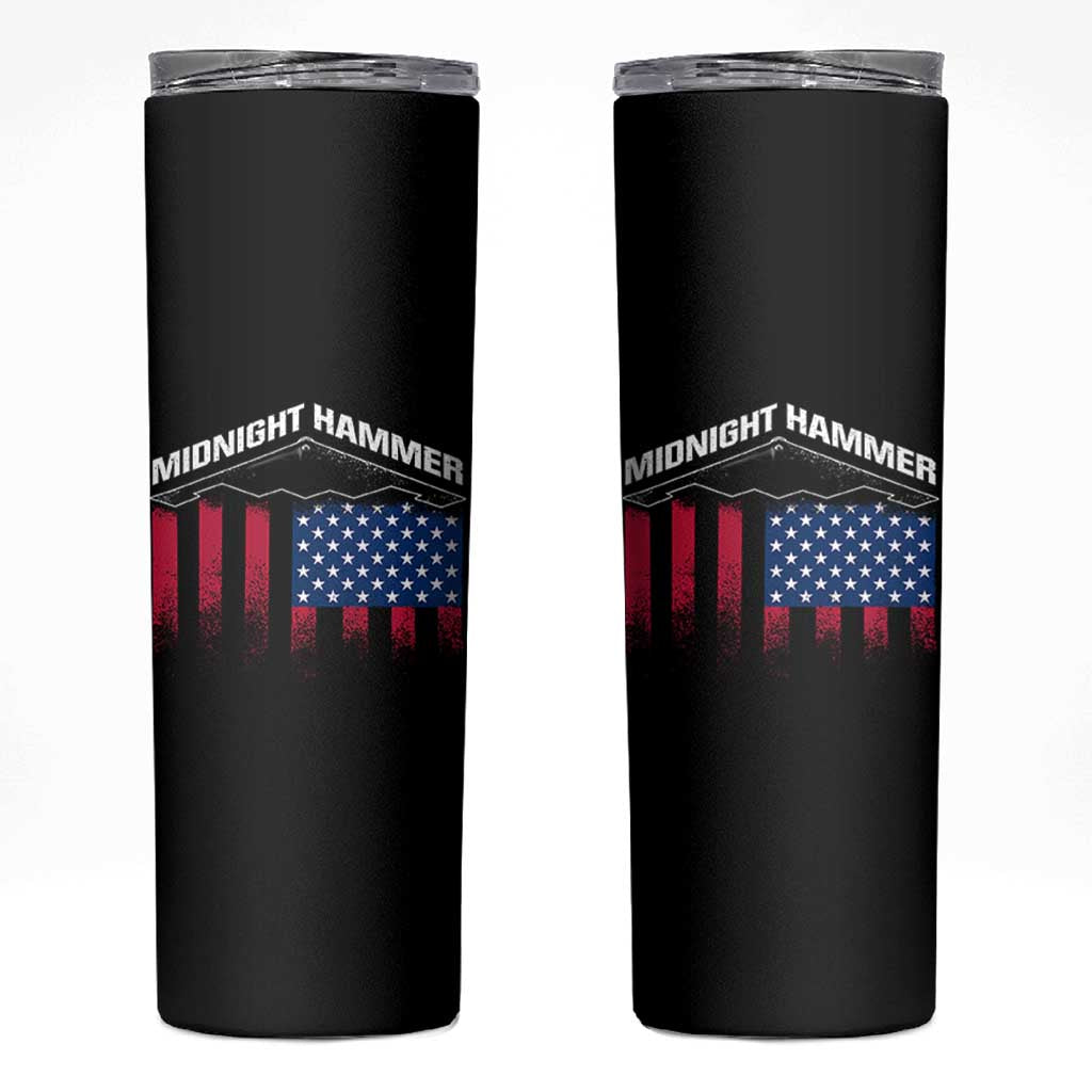 Operation Midnight Hammer Skinny Tumbler Tactical Warfare Jets Bombers Military American Flag
