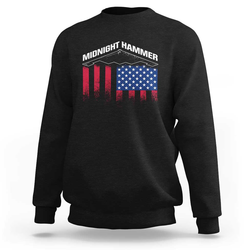 Operation Midnight Hammer Sweatshirt Tactical Warfare Jets Bombers Military American Flag