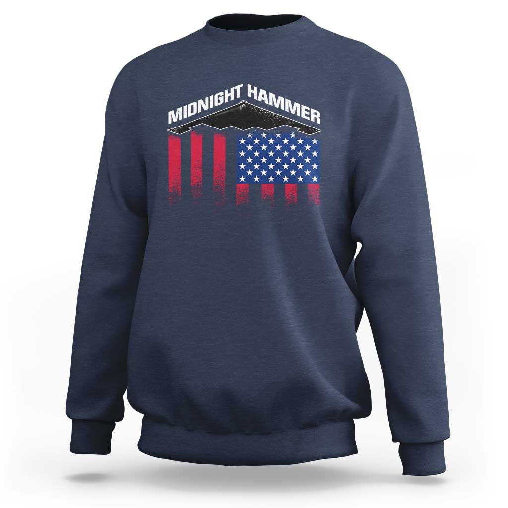 Operation Midnight Hammer Sweatshirt Tactical Warfare Jets Bombers Military American Flag