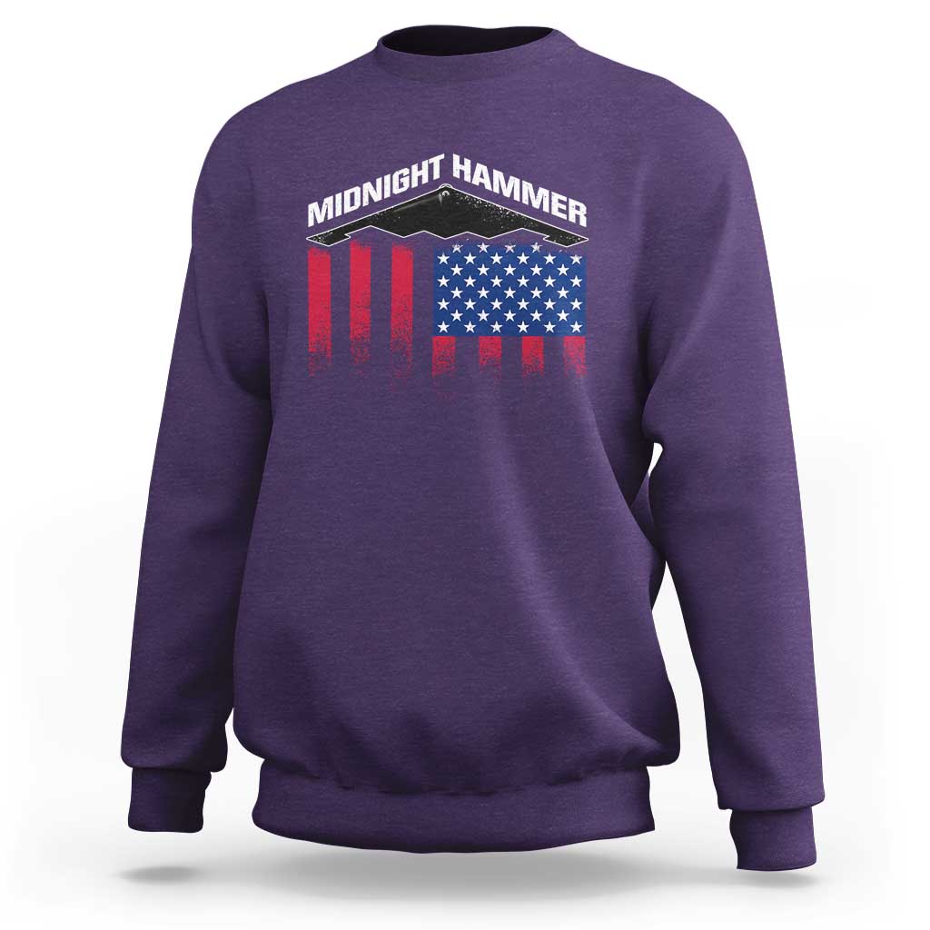 Operation Midnight Hammer Sweatshirt Tactical Warfare Jets Bombers Military American Flag