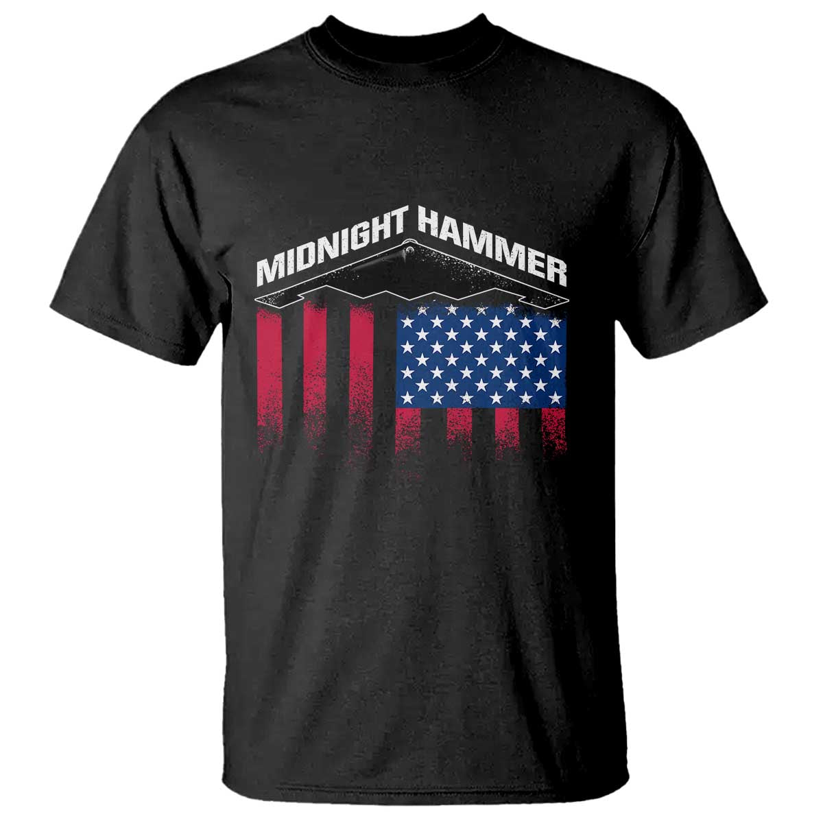 Operation Midnight Hammer T Shirt Tactical Warfare Jets Bombers Military American Flag