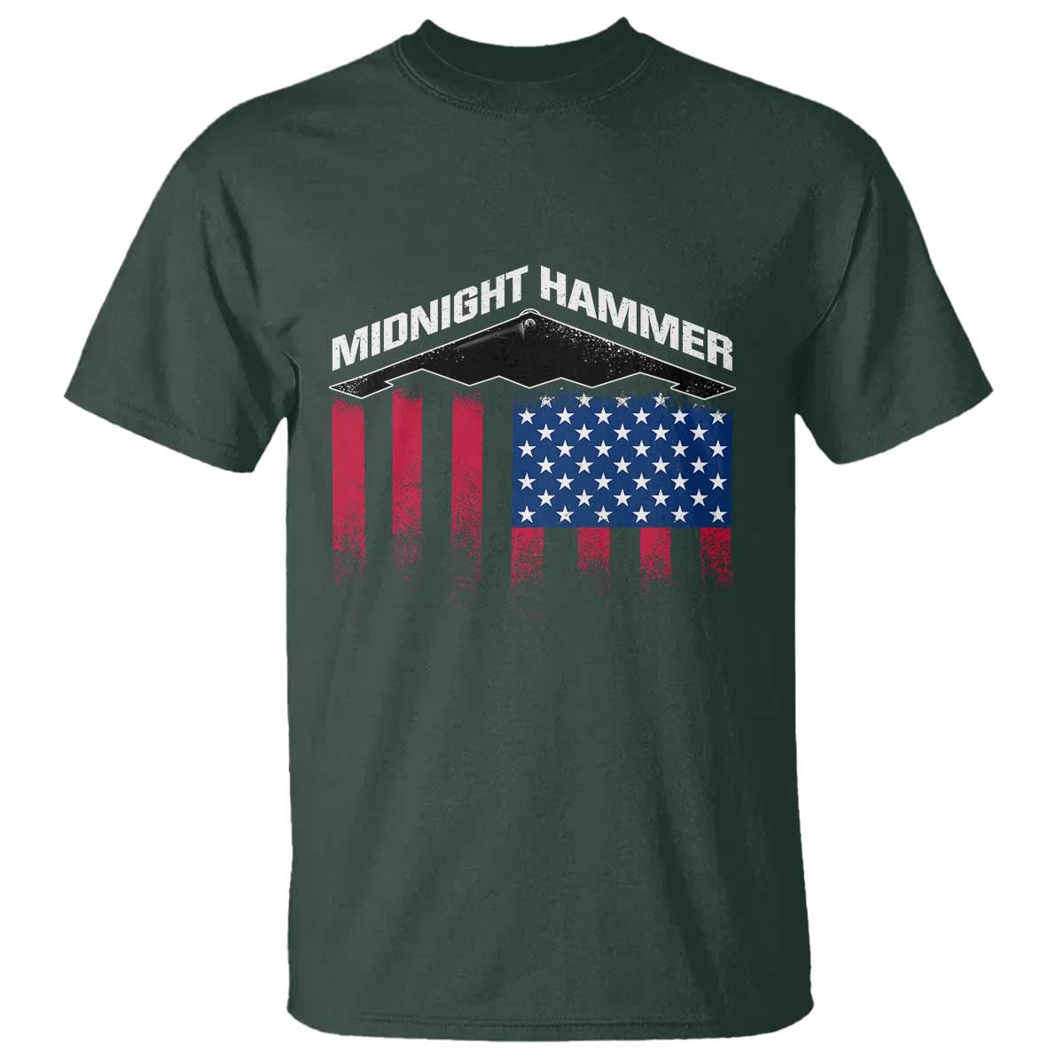 Operation Midnight Hammer T Shirt Tactical Warfare Jets Bombers Military American Flag