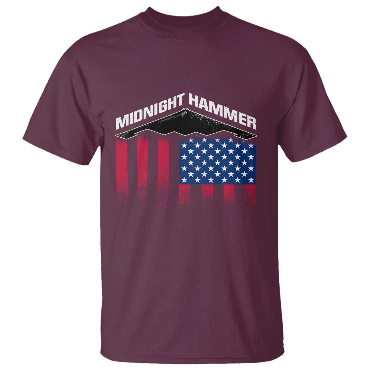 Operation Midnight Hammer T Shirt Tactical Warfare Jets Bombers Military American Flag