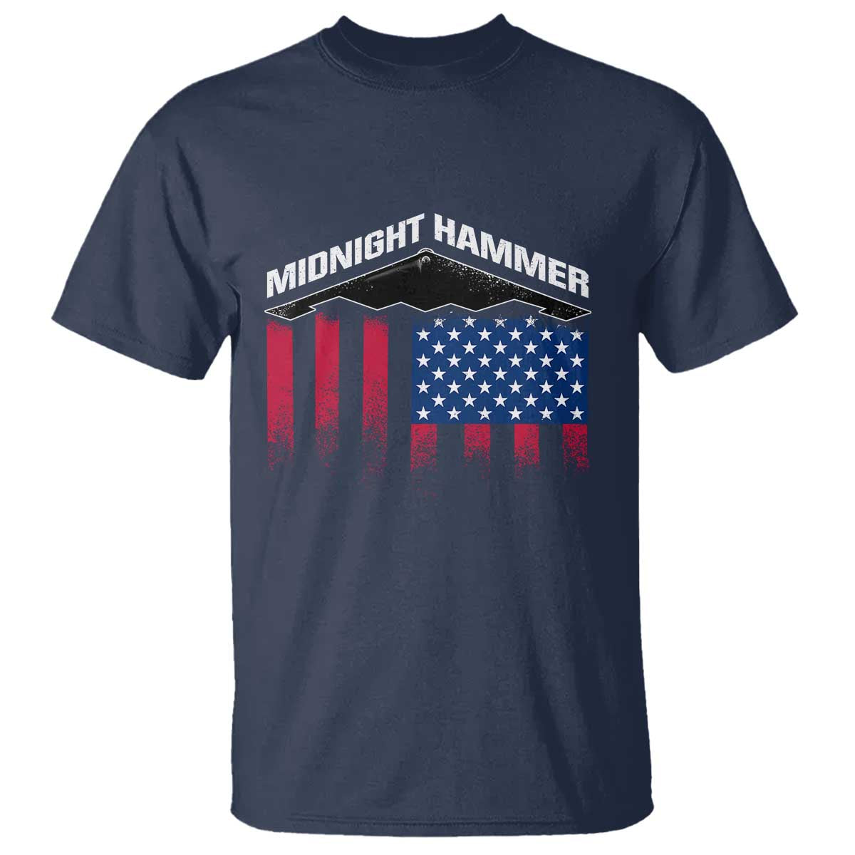 Operation Midnight Hammer T Shirt Tactical Warfare Jets Bombers Military American Flag