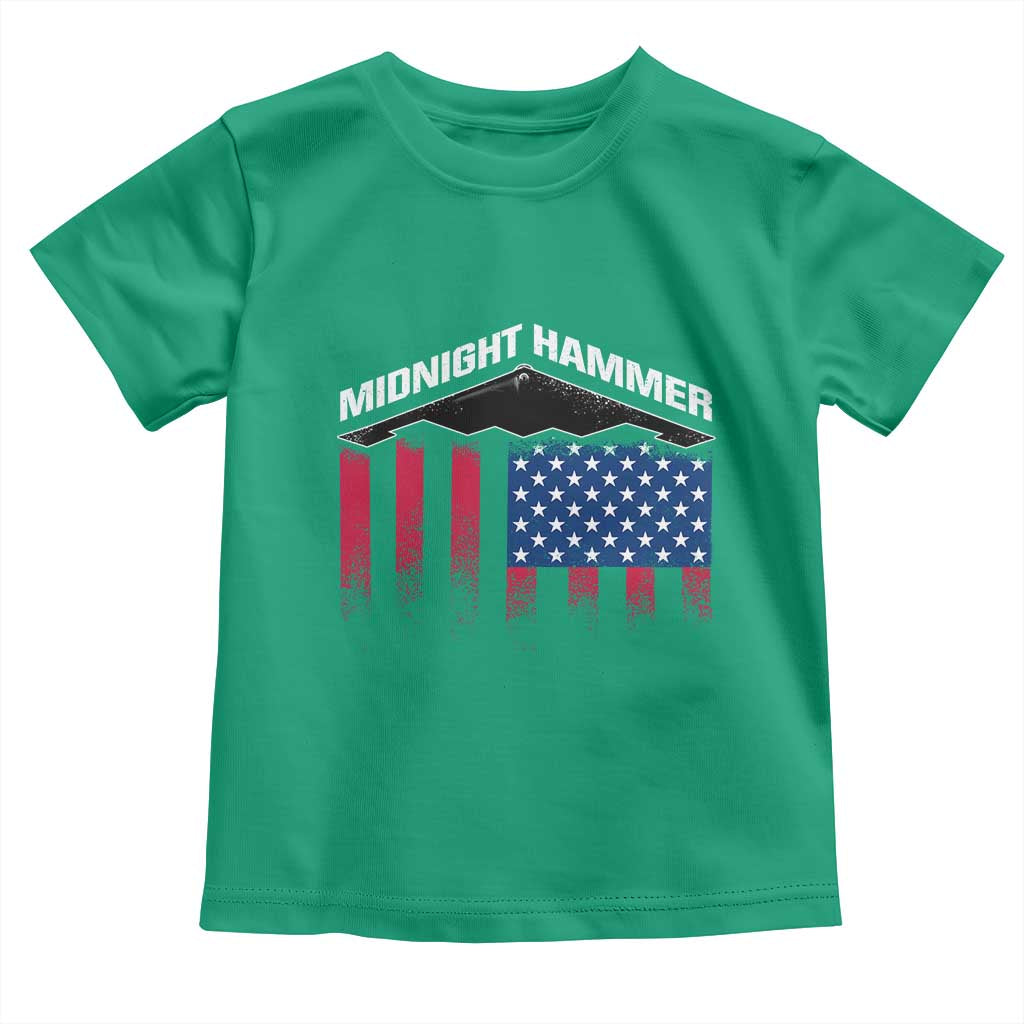 Operation Midnight Hammer Toddler T Shirt Tactical Warfare Jets Bombers Military American Flag