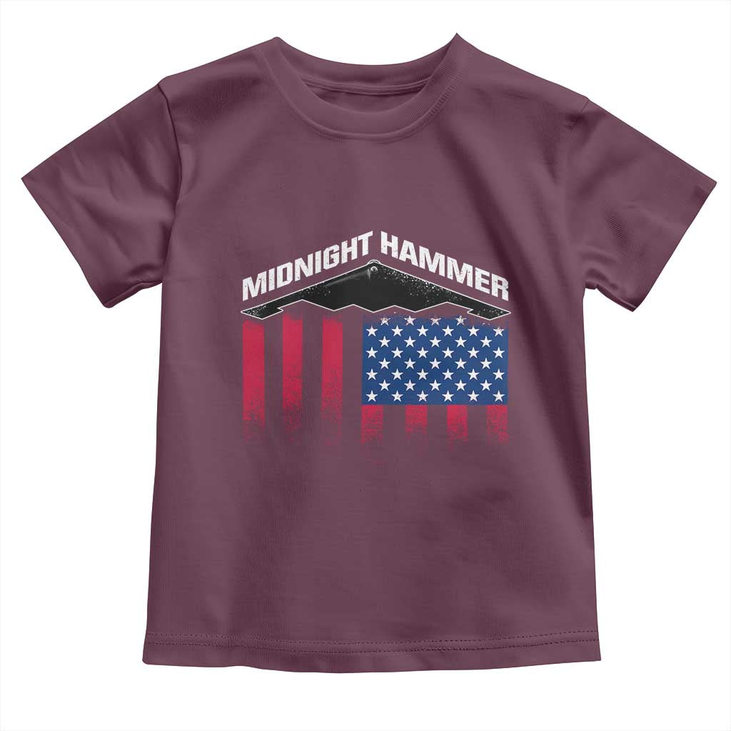 Operation Midnight Hammer Toddler T Shirt Tactical Warfare Jets Bombers Military American Flag
