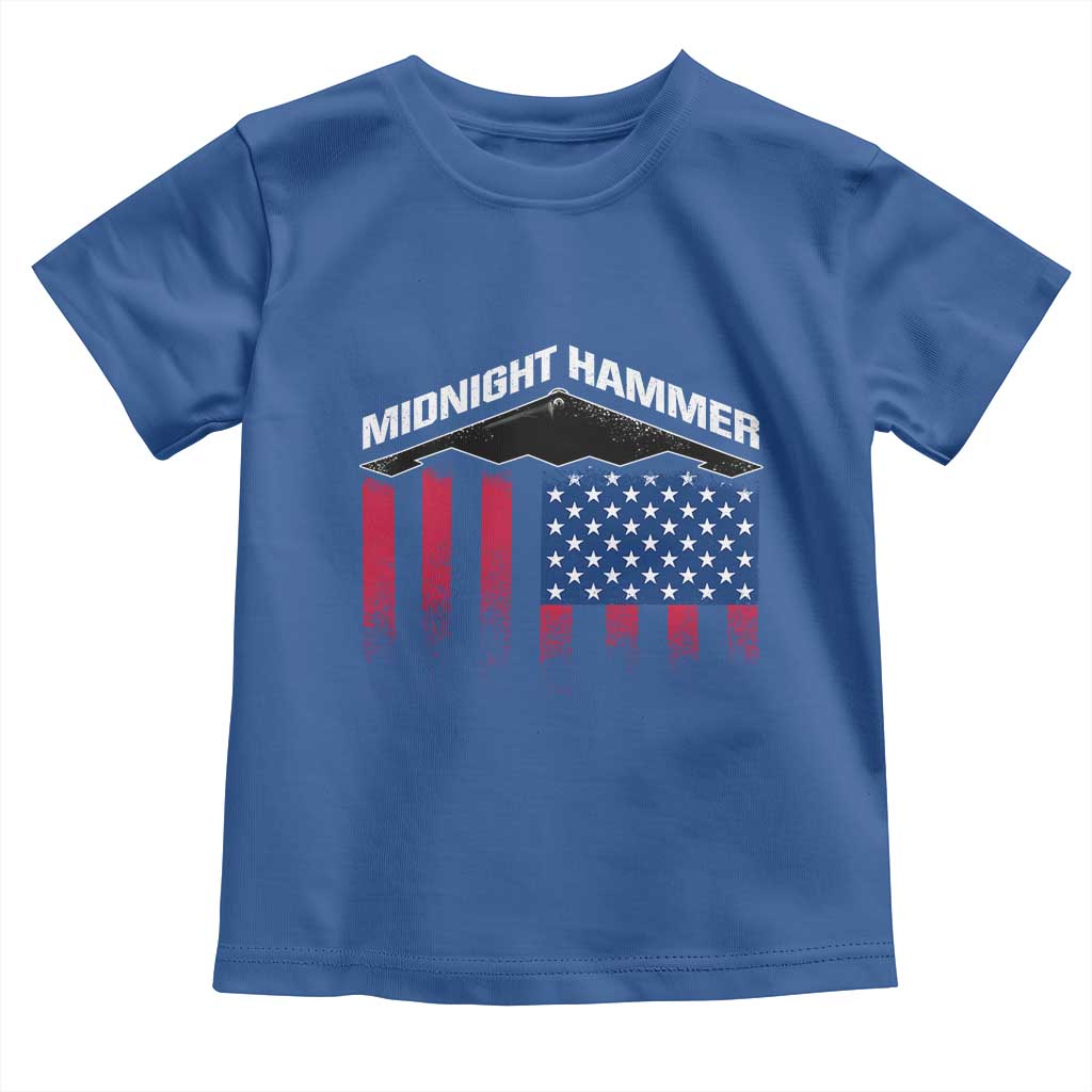 Operation Midnight Hammer Toddler T Shirt Tactical Warfare Jets Bombers Military American Flag