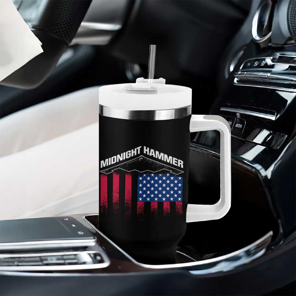Operation Midnight Hammer Tumbler With Handle Tactical Warfare Jets Bombers Military American Flag