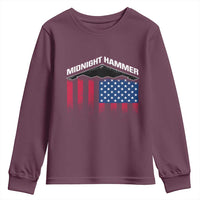 Operation Midnight Hammer Youth Sweatshirt Tactical Warfare Jets Bombers Military American Flag