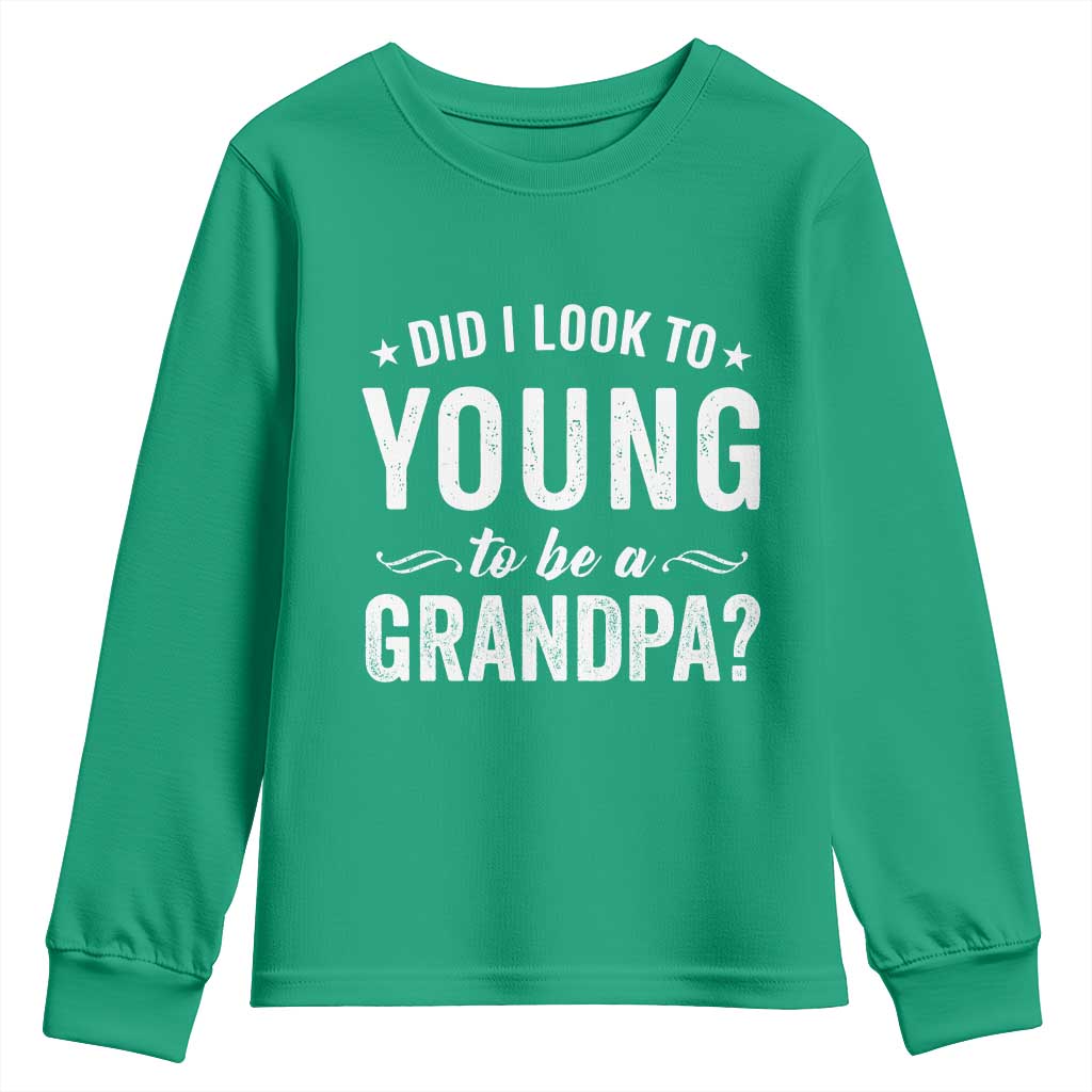 Funny Grandpa Youth Sweatshirt Did I Look Too Young To Be A Grandpa - Wonder Print Shop