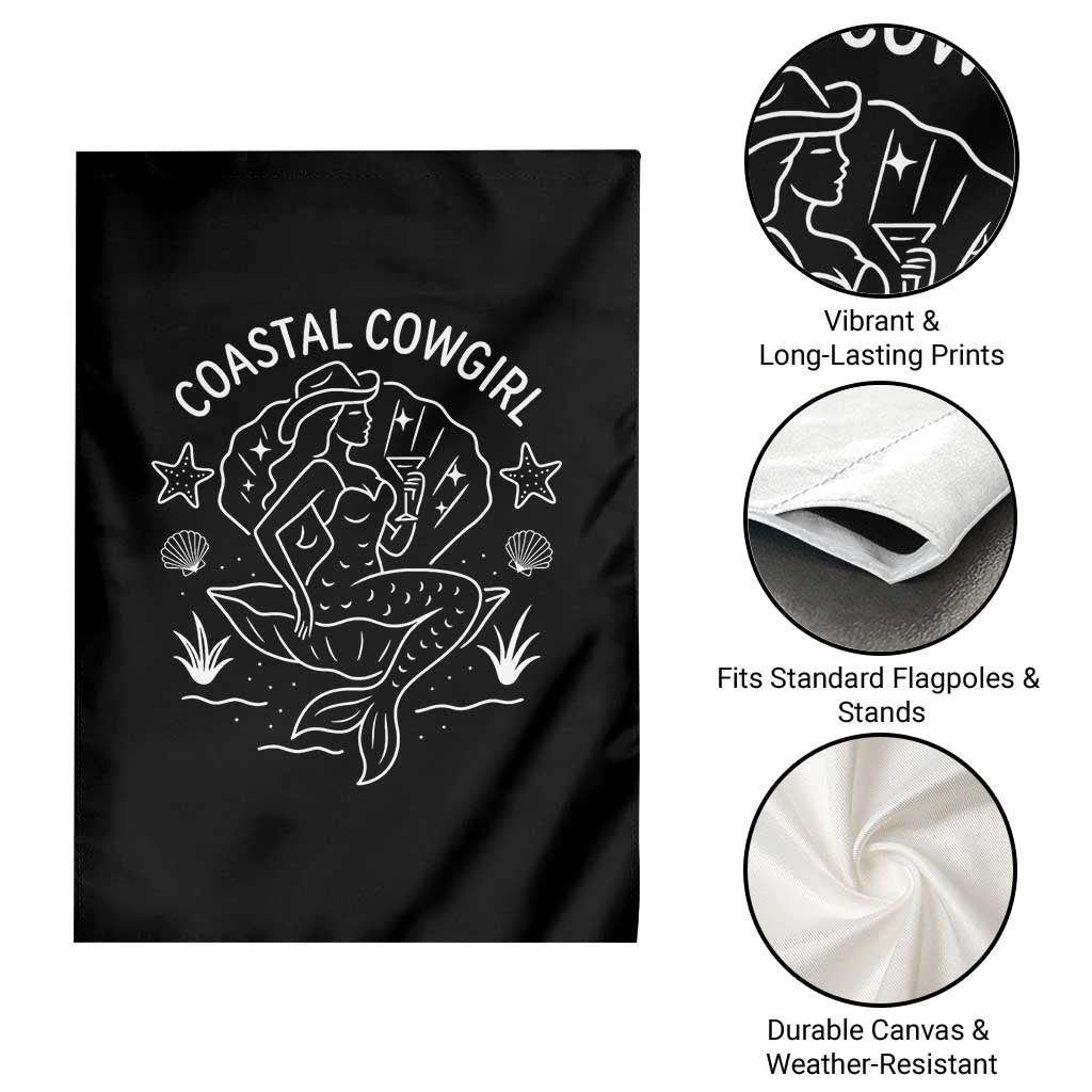 Coastal Cowgirl Garden Flag Mermaid Rodeo Western Beach - Wonder Print Shop