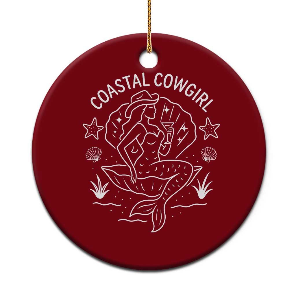 Coastal Cowgirl Ceramic Ornament Mermaid Rodeo Western Beach - Wonder Print Shop