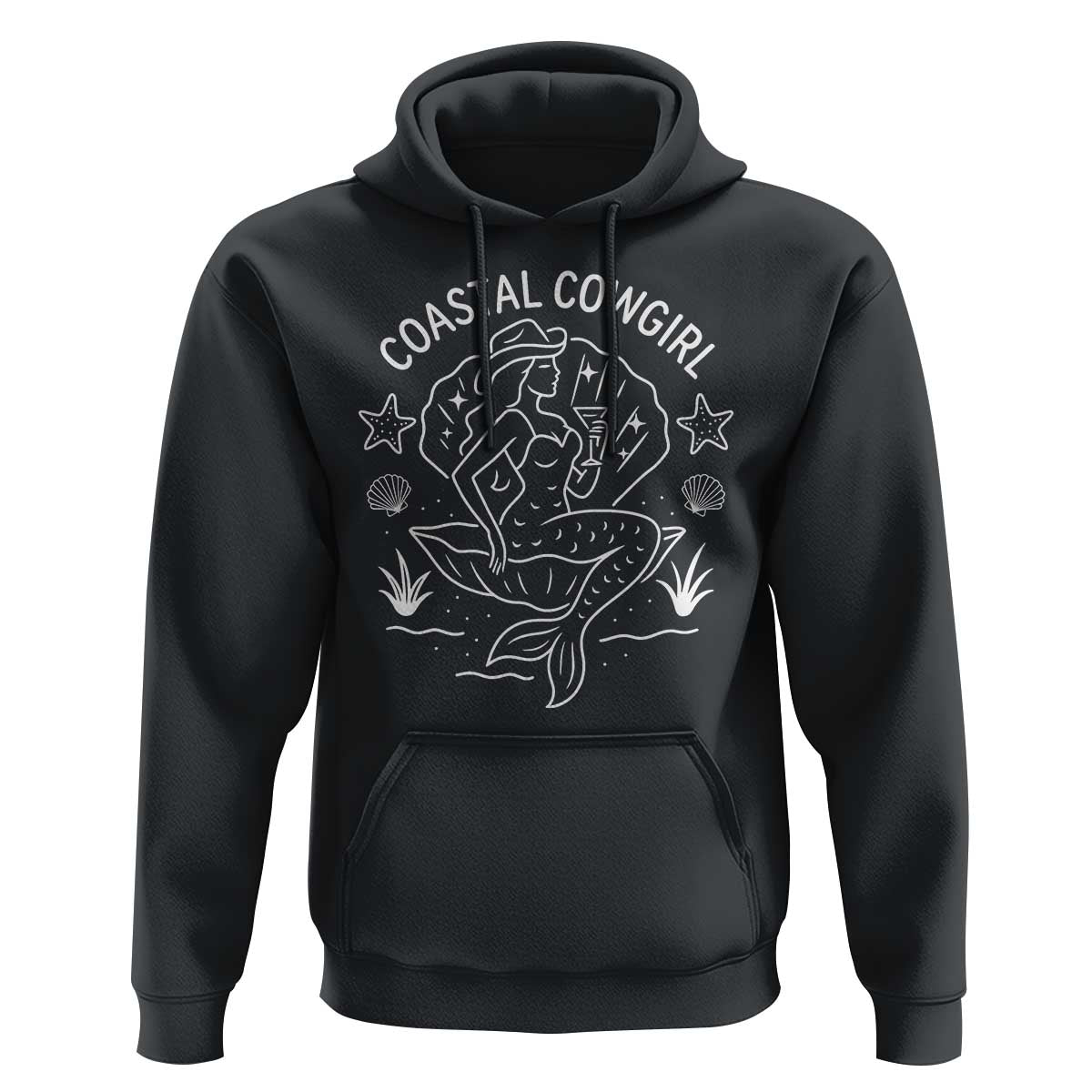 Coastal Cowgirl Hoodie Mermaid Rodeo Western Beach - Wonder Print Shop