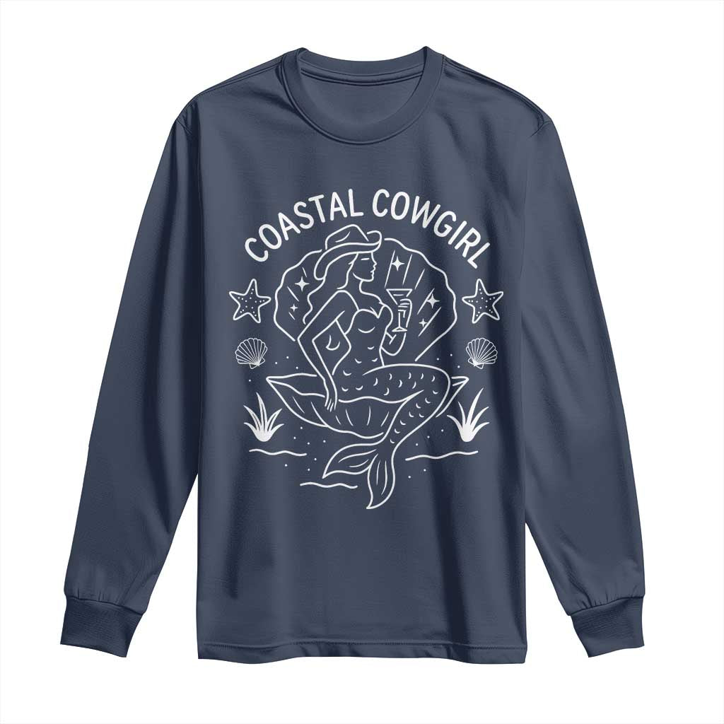Coastal Cowgirl Long Sleeve Shirt Mermaid Rodeo Western Beach - Wonder Print Shop