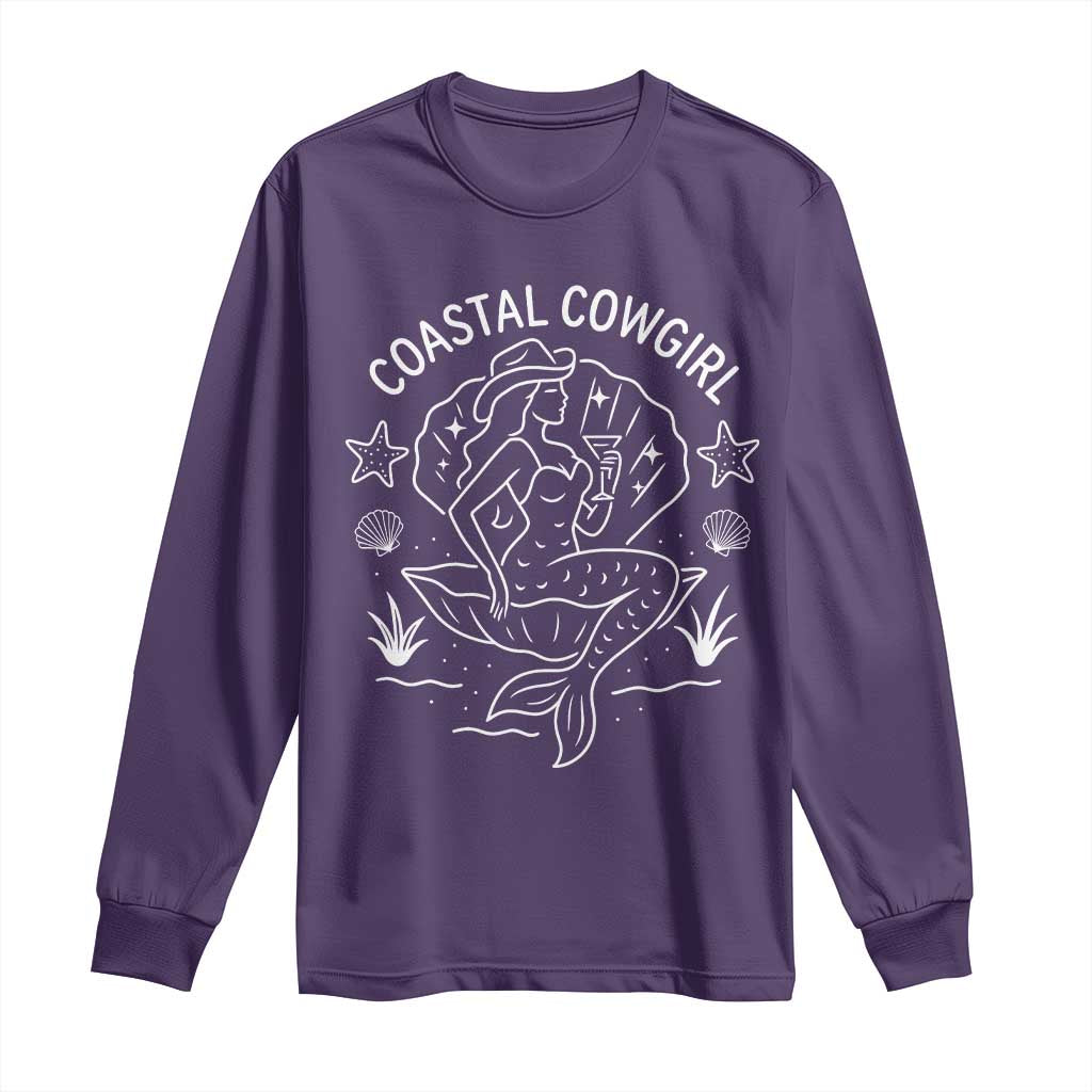 Coastal Cowgirl Long Sleeve Shirt Mermaid Rodeo Western Beach - Wonder Print Shop