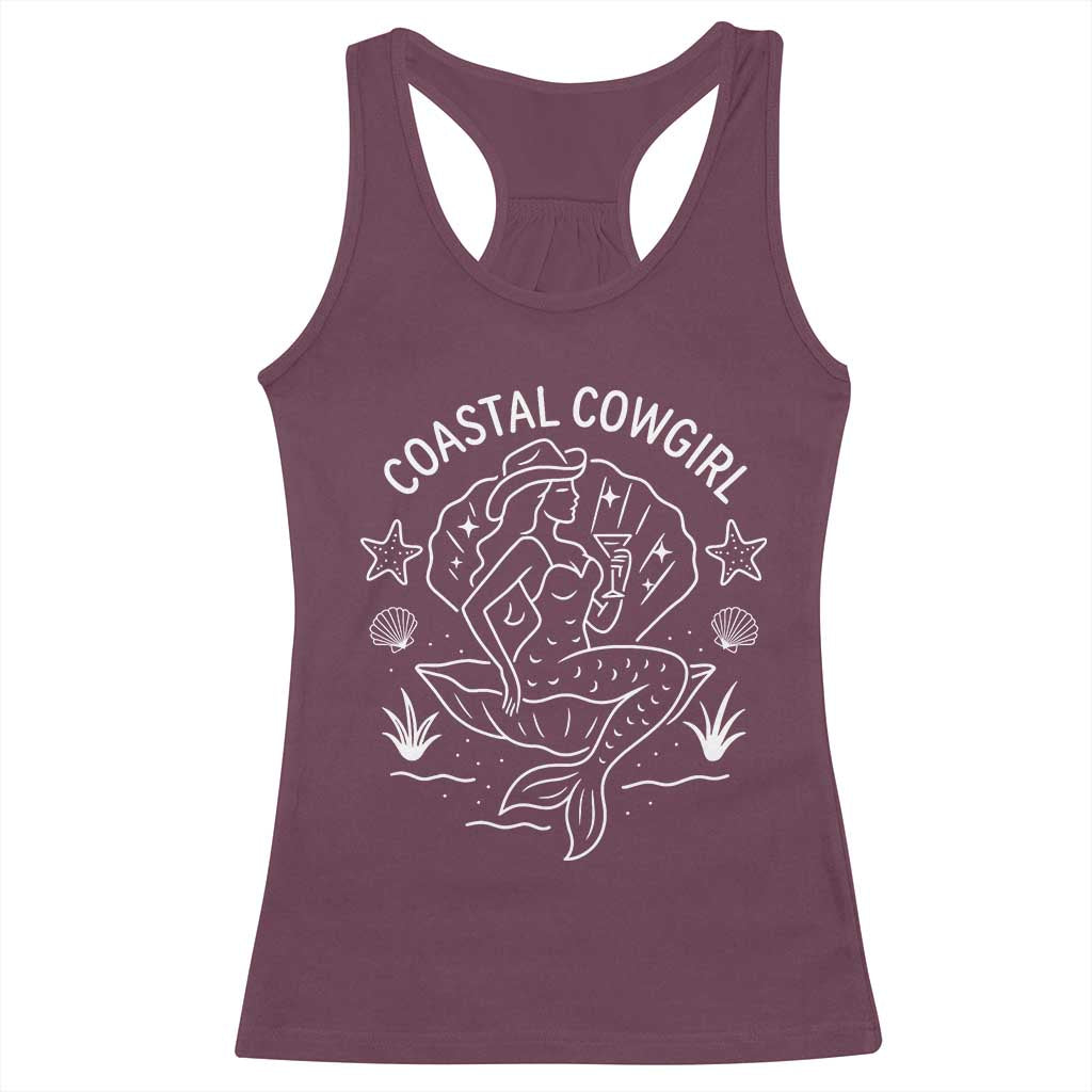 Coastal Cowgirl Racerback Tank Top Mermaid Rodeo Western Beach - Wonder Print Shop
