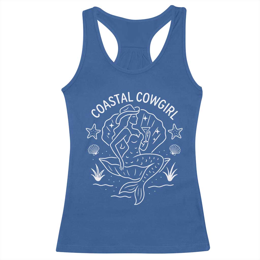 Coastal Cowgirl Racerback Tank Top Mermaid Rodeo Western Beach - Wonder Print Shop