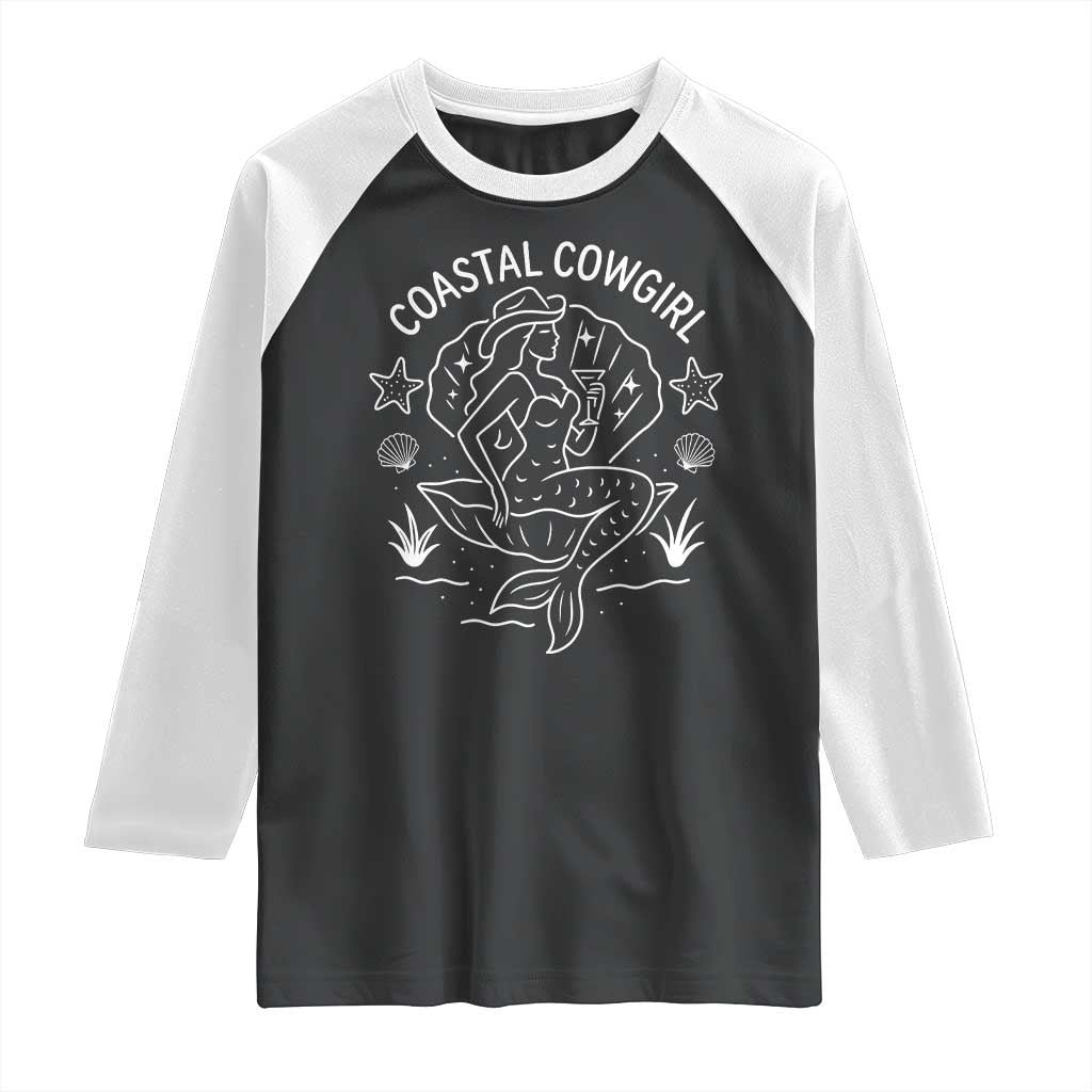 Coastal Cowgirl Raglan Shirt Mermaid Rodeo Western Beach - Wonder Print Shop