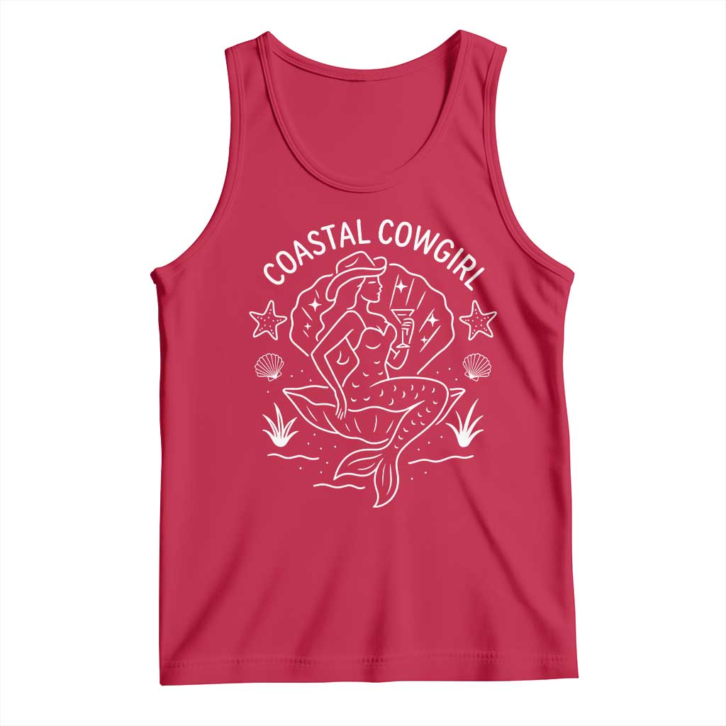 Coastal Cowgirl Tank Top Mermaid Rodeo Western Beach - Wonder Print Shop