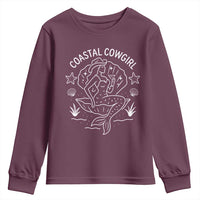 Coastal Cowgirl Youth Sweatshirt Mermaid Rodeo Western Beach - Wonder Print Shop