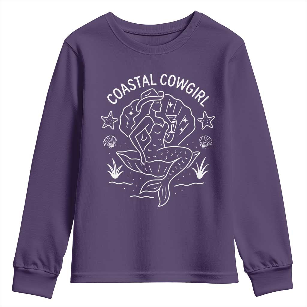 Coastal Cowgirl Youth Sweatshirt Mermaid Rodeo Western Beach - Wonder Print Shop