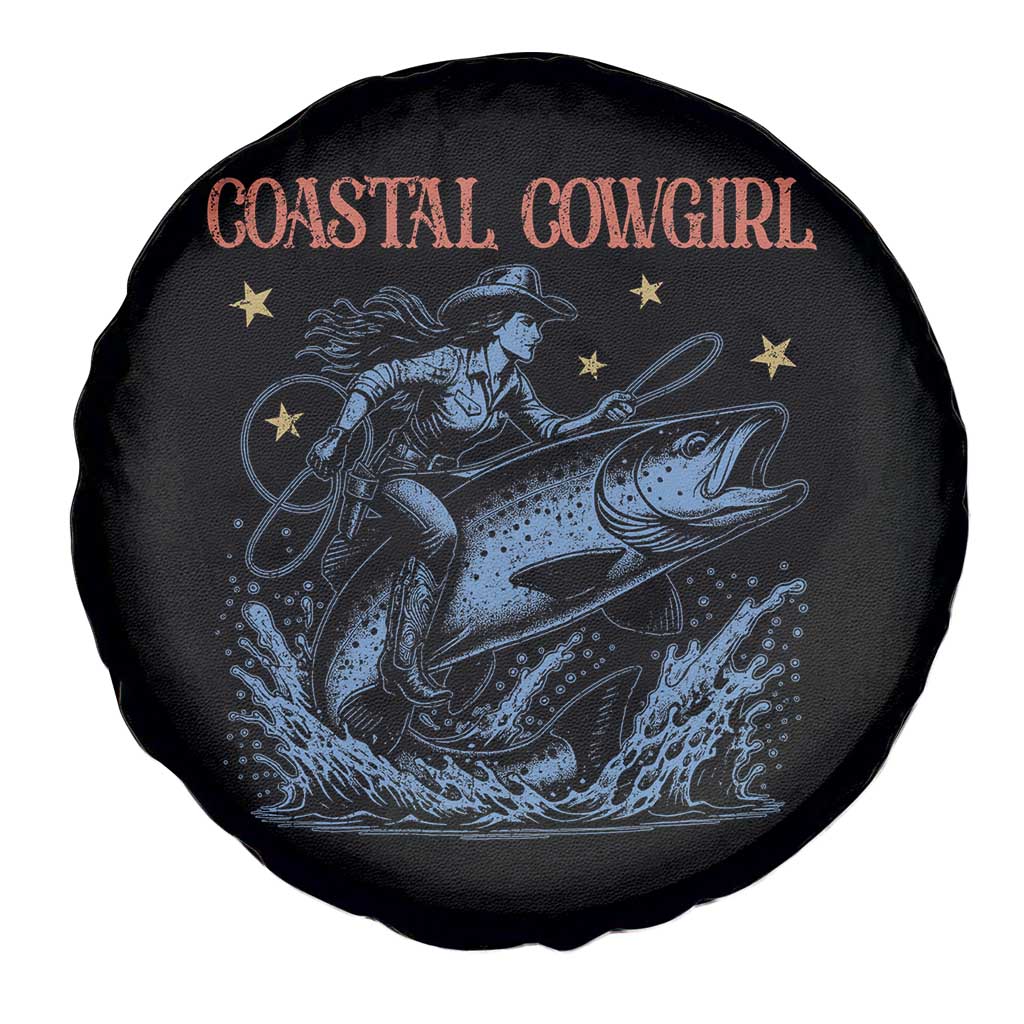 Coastal Cowgirl Spare Tire Cover Funny Western Country Rodeo Cowgirl Fishing - Wonder Print Shop