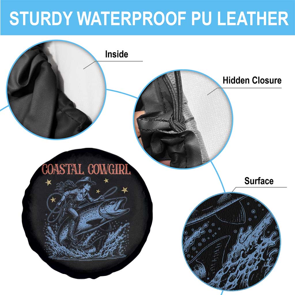 Coastal Cowgirl Spare Tire Cover Funny Western Country Rodeo Cowgirl Fishing - Wonder Print Shop