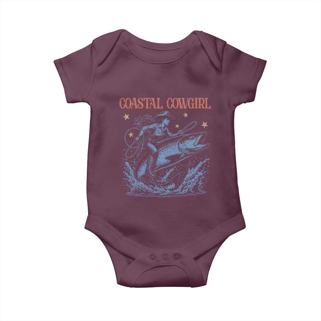 Coastal Cowgirl Baby Onesie Funny Western Country Rodeo Cowgirl Fishing - Wonder Print Shop