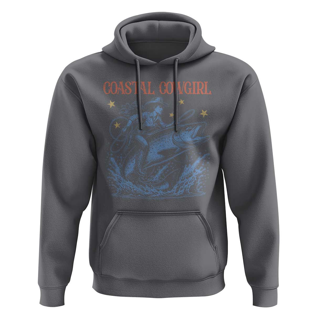Coastal Cowgirl Hoodie Funny Western Country Rodeo Cowgirl Fishing - Wonder Print Shop