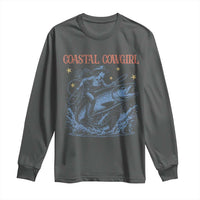 Coastal Cowgirl Long Sleeve Shirt Funny Western Country Rodeo Cowgirl Fishing - Wonder Print Shop