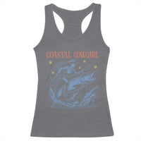 Coastal Cowgirl Racerback Tank Top Funny Western Country Rodeo Cowgirl Fishing - Wonder Print Shop