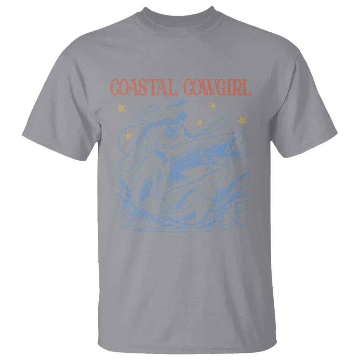 Coastal Cowgirl T Shirt Funny Western Country Rodeo Cowgirl Fishing - Wonder Print Shop