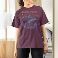 Coastal Cowgirl T Shirt For Women Funny Western Country Rodeo Cowgirl Fishing - Wonder Print Shop