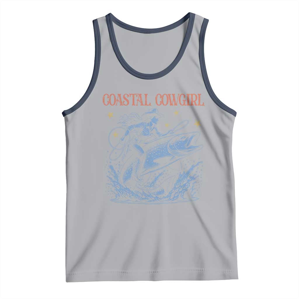 Coastal Cowgirl Tank Top Funny Western Country Rodeo Cowgirl Fishing - Wonder Print Shop