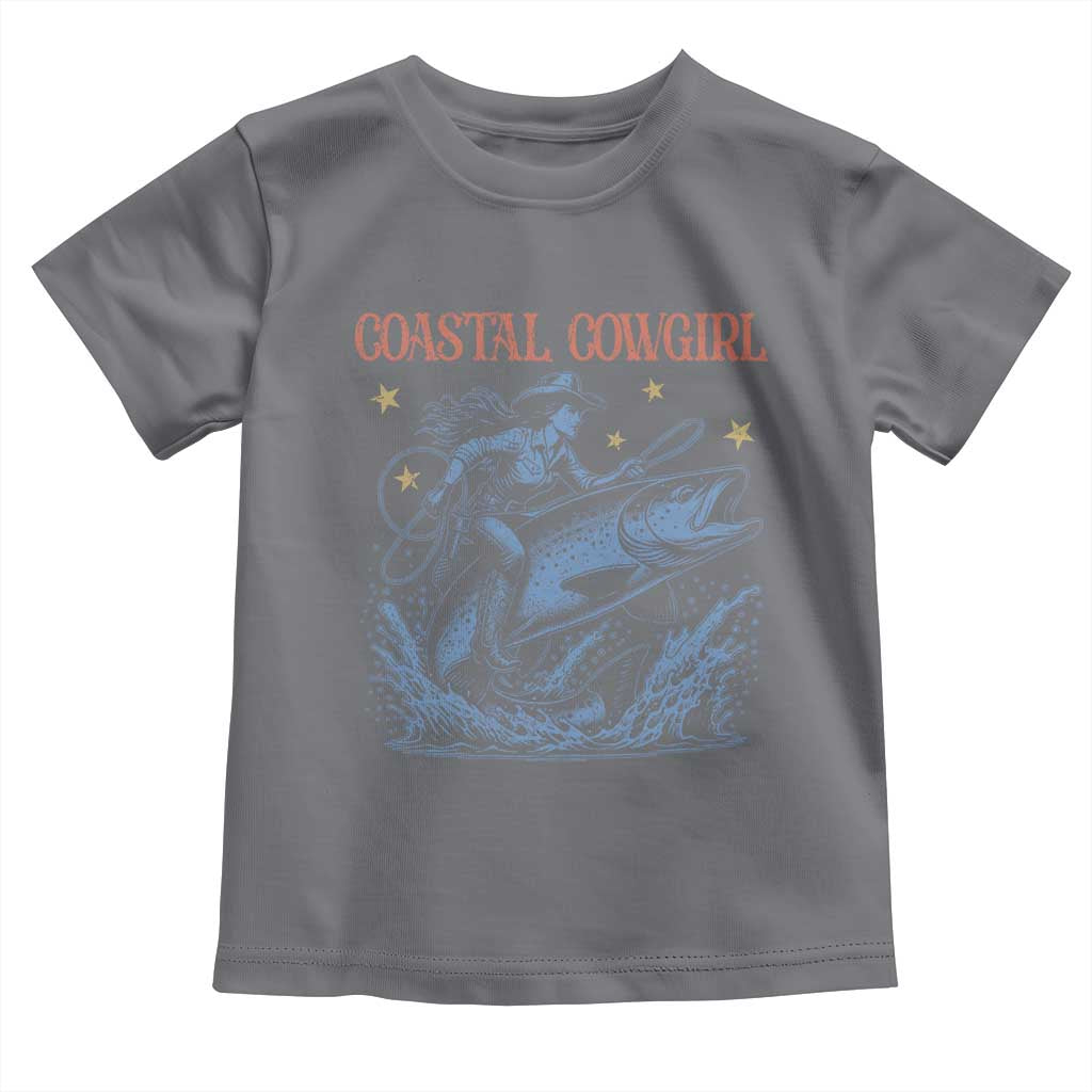 Coastal Cowgirl Toddler T Shirt Funny Western Country Rodeo Cowgirl Fishing - Wonder Print Shop