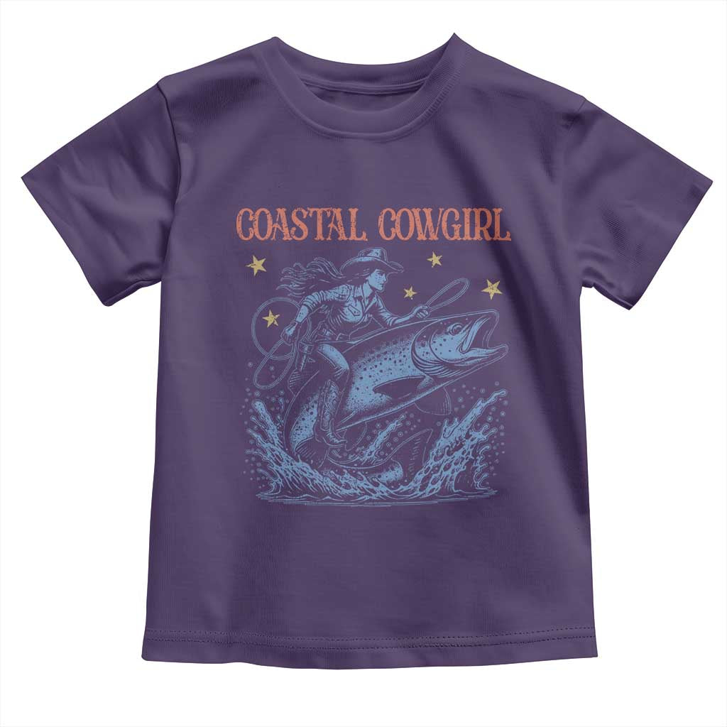 Coastal Cowgirl Toddler T Shirt Funny Western Country Rodeo Cowgirl Fishing - Wonder Print Shop