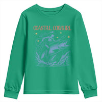 Coastal Cowgirl Youth Sweatshirt Funny Western Country Rodeo Cowgirl Fishing - Wonder Print Shop