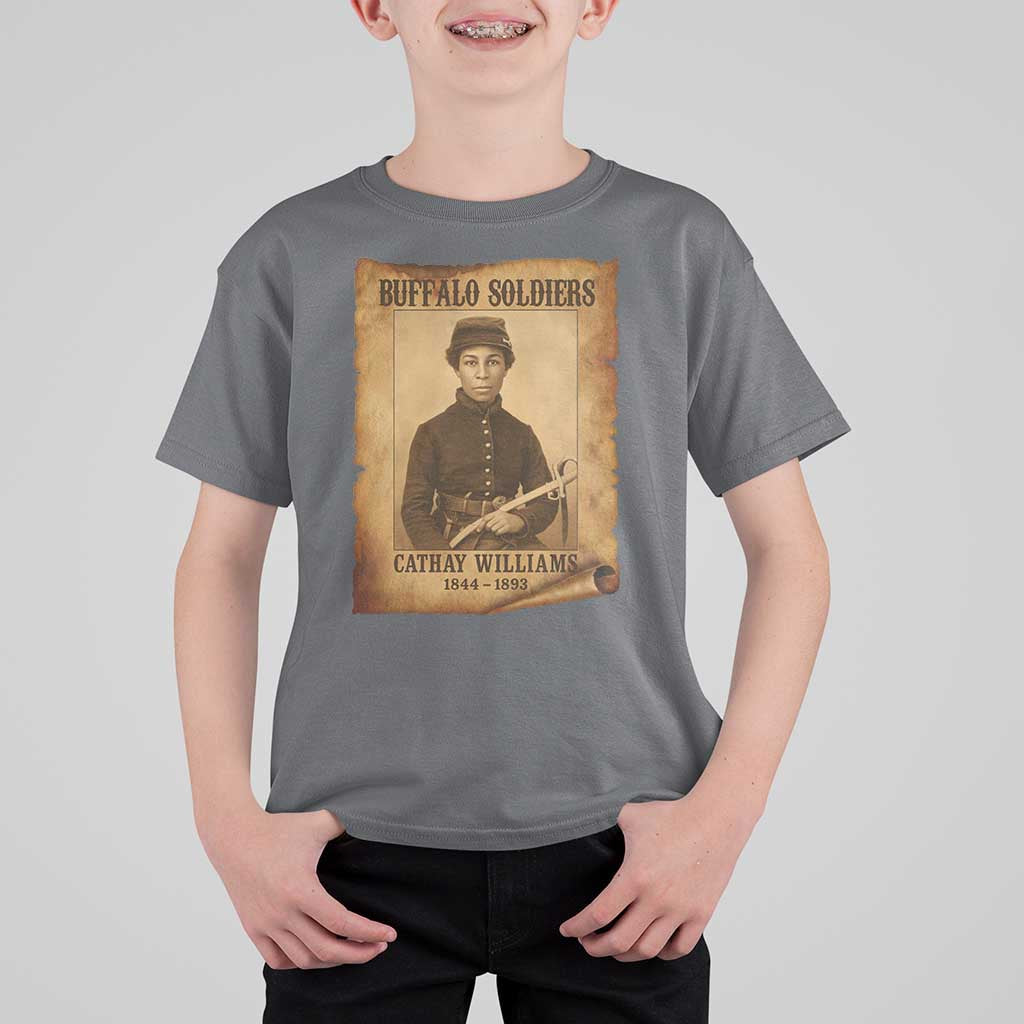 Cathay Williams T Shirt For Kid Buffalo Soldier First African American Female Soldier - Wonder Print Shop